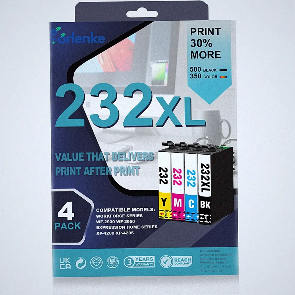 232XL Ink Replacement for Epson XP-4200 WF-2930 XP-4205 Printers (4-Pack)
