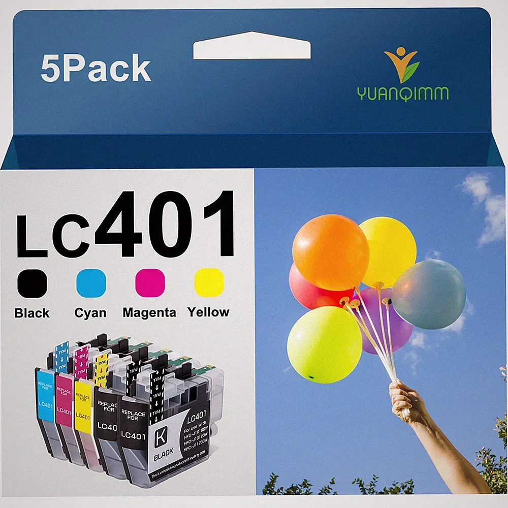 5 PK LC401 Cartridges For Brother MFC-J1010DW MFC-J1012DW MFC-J1170DW Printers