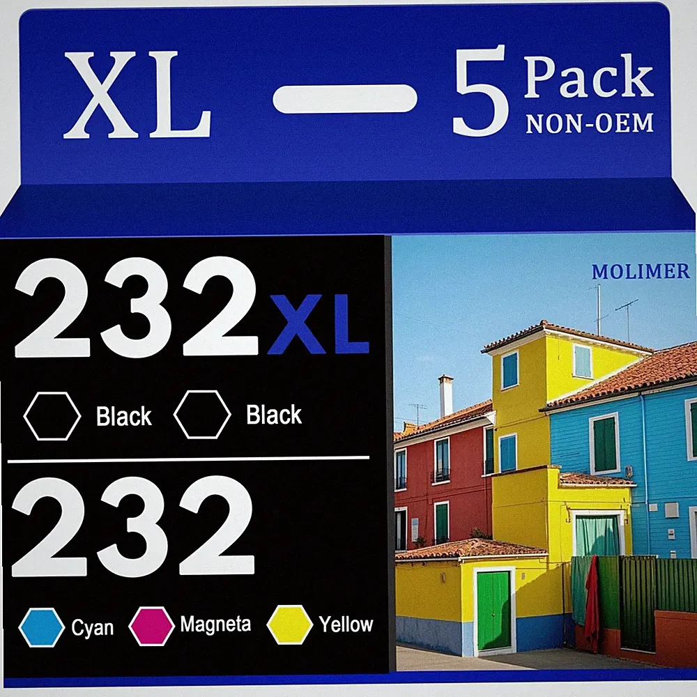 5PK 232XL 232 Ink Cartridge with for Epson 232XL WF-2950 WF-2930 XP-4200 XP-4205