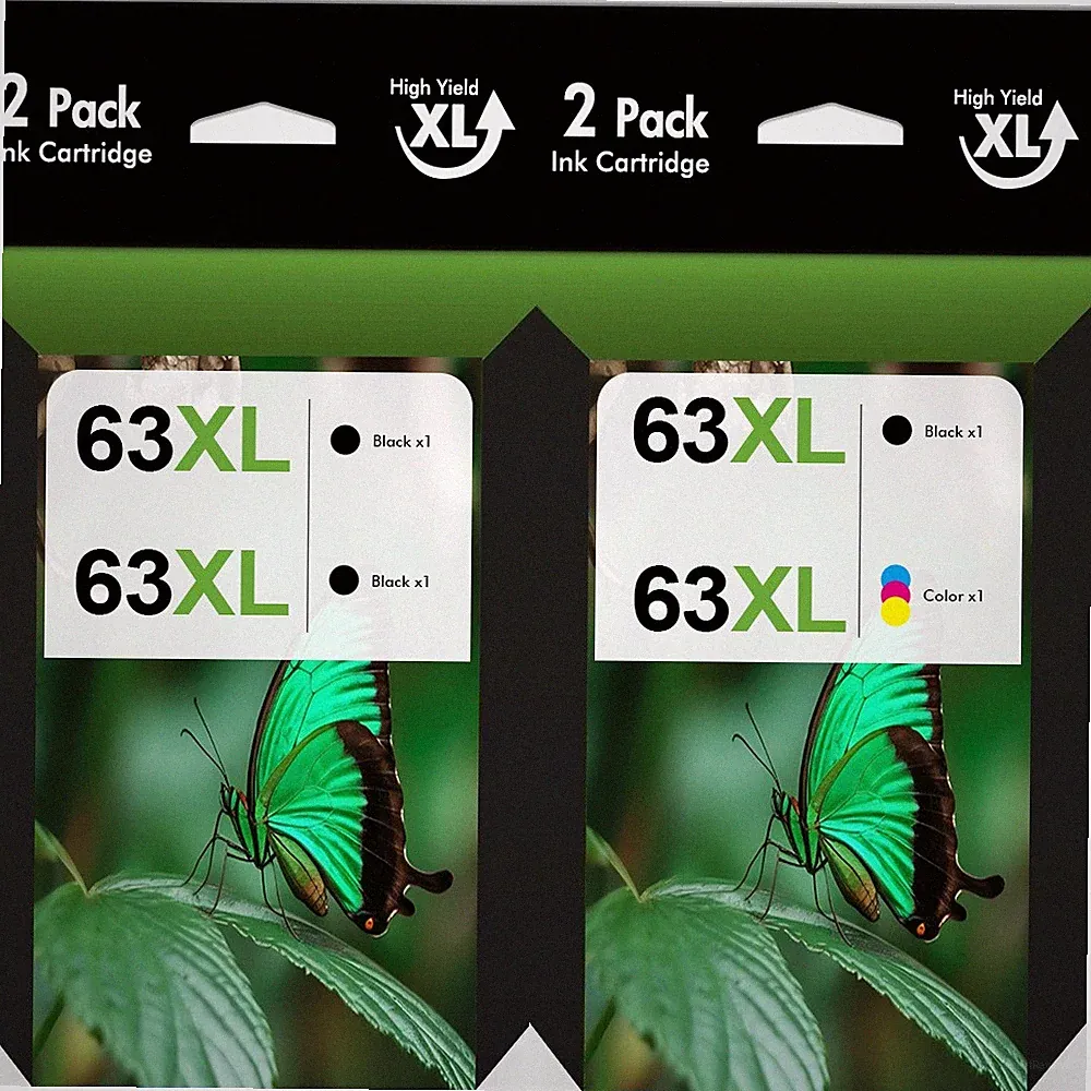 63 XL Ink Cartridges for HP Envy 4516 4520 4522 OfficeJet 3830 4650 5255 Printer