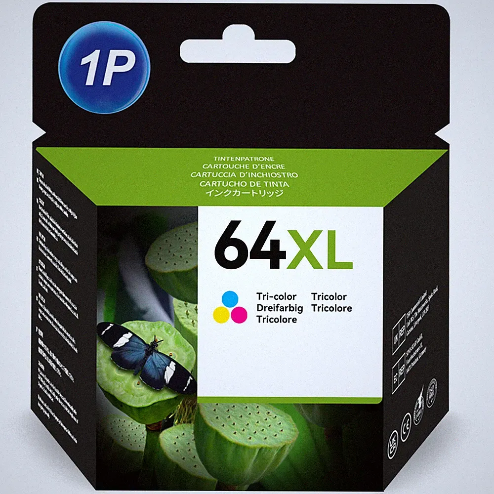 64-XL Black Color Ink Cartridge 64XL for HP Envy Photo 7155 7855 7858 6255 6252