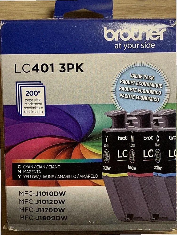 Brother Genuine LC401 3PK Standard Yield 3-Pack Ink Cartridges