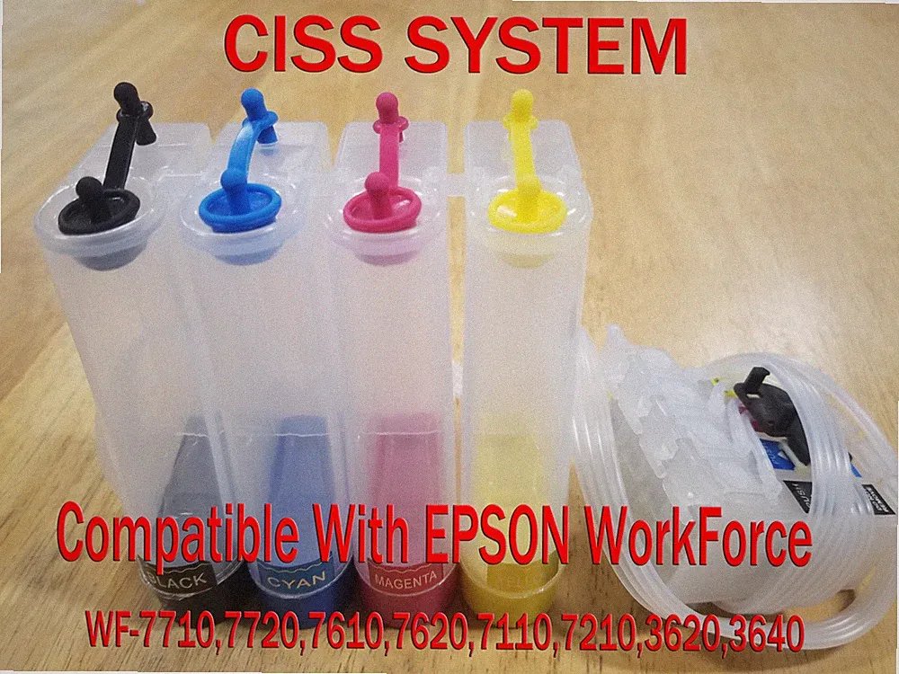 CISS Compatible with Epson WF-7710,7720,7210 Continuous Ink System