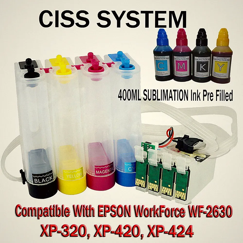CISS Continuous Ink System Compatible with Epson WF-2630,XP-420,424,320,SUB INK