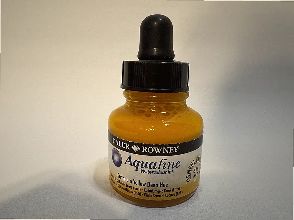 Daler Rowney Aquafine Watercolour Ink Cadmium Yellow Deep Hue 29.5ml