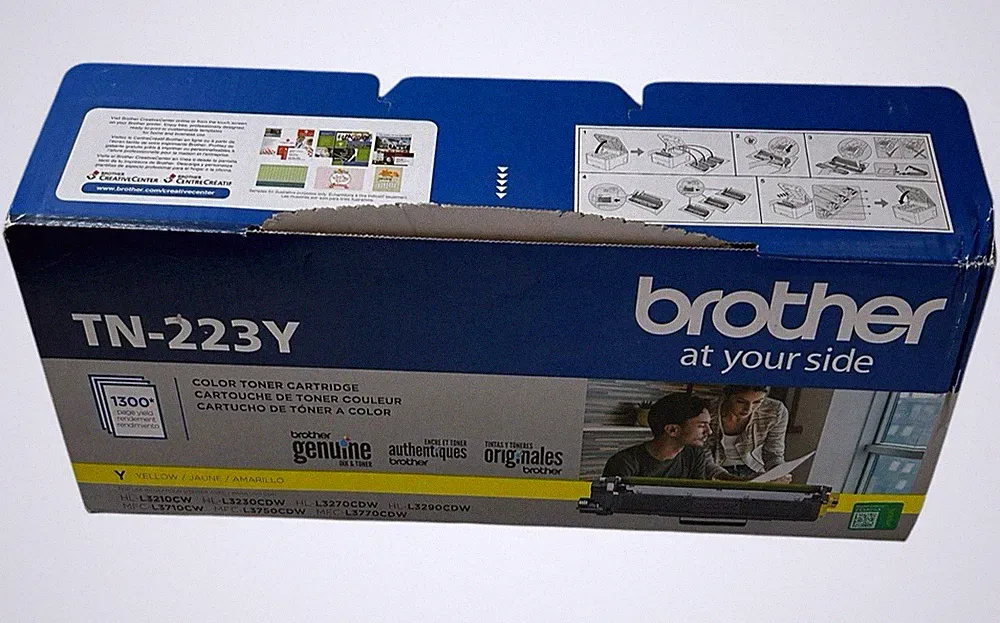 Genuine Brother TN223Y Yellow Toner Printer Ink Cartridge Open Box New Inside
