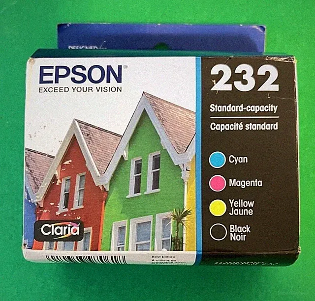 Genuine Epson 232 Black /Color Cartridge Combo-Claria for XP 4205-4PK