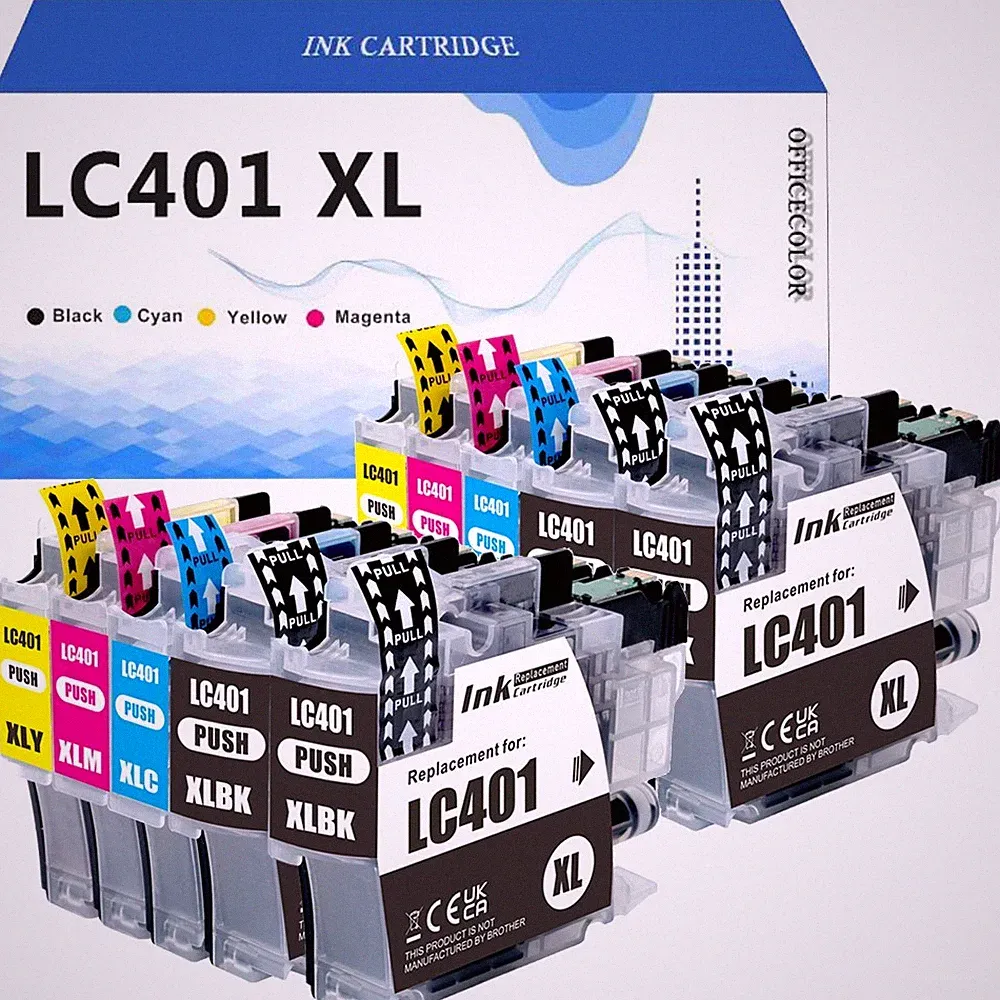 Ink Cartridges fits LC401 XL Brother MFC-J1010DW MFC-J1012DW MFC-J1170DW Printer
