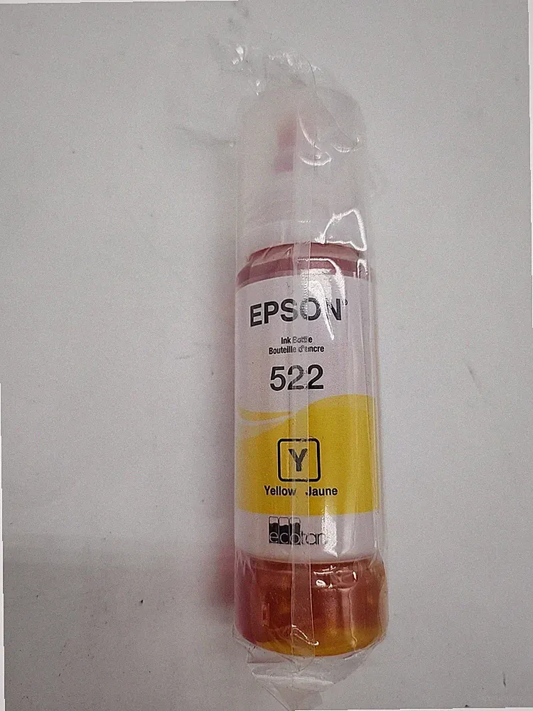 NEW GENUINE EPSON 522 YELLOW INK BOTTLE Refill T522420 Sealed Plastic 12/2027