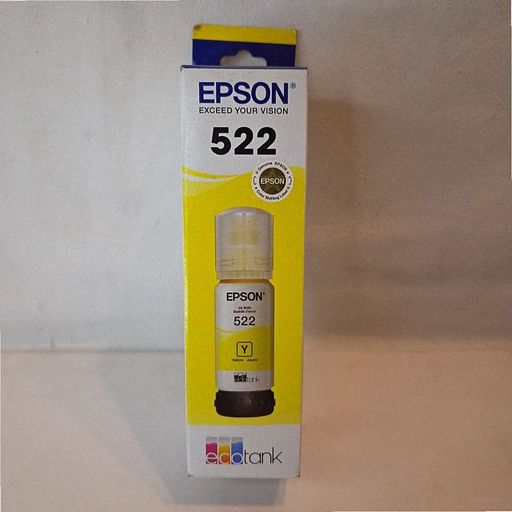 NEW GENUINE - EPSON 522 YELLOW INK BOTTLE - T522420 Sealed Box 2026