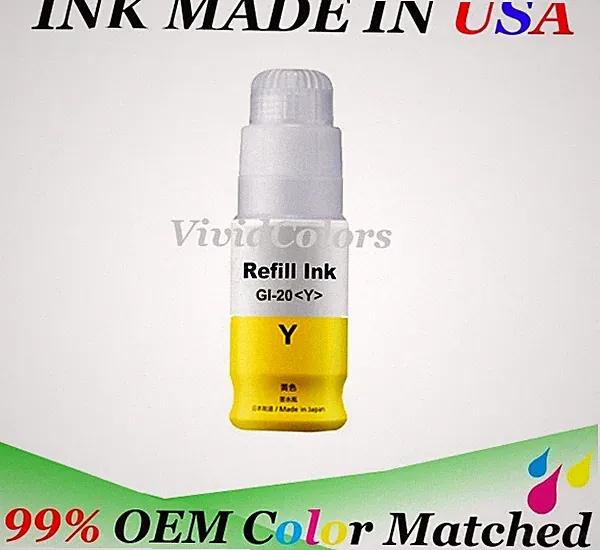 VC GI-20 Yellow Ink Bottle Compatible for Canon PIXMA G5020 G6020 G7020 MegaTank